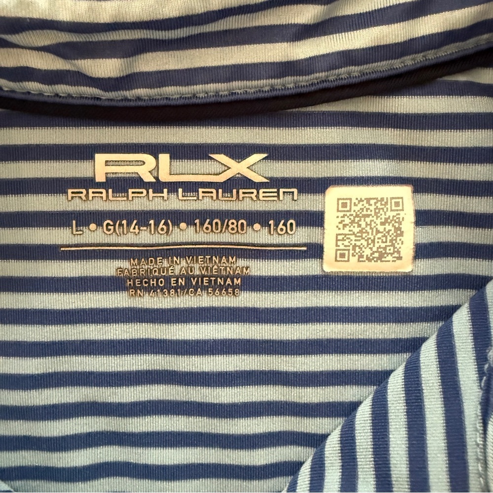 RLX Ralph Lauren Performance Boy’s Polo. Embroidered w/ Sea Island. Size L. - Picture 4 of 5